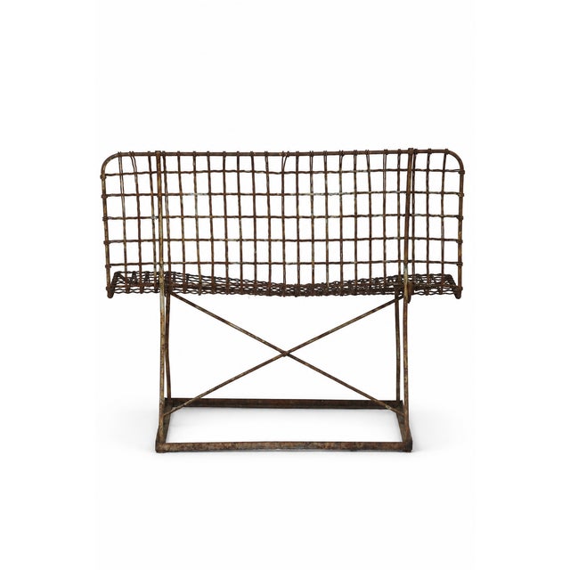 1900 - 1909 Antique Industrial Wire Garden Bench For Sale - Image 5 of 8
