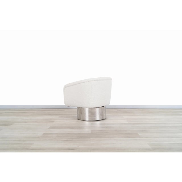 Pace Collection Vintage Chrome Swivel Lounge Chair by Leon Rosen for Pace For Sale - Image 4 of 10