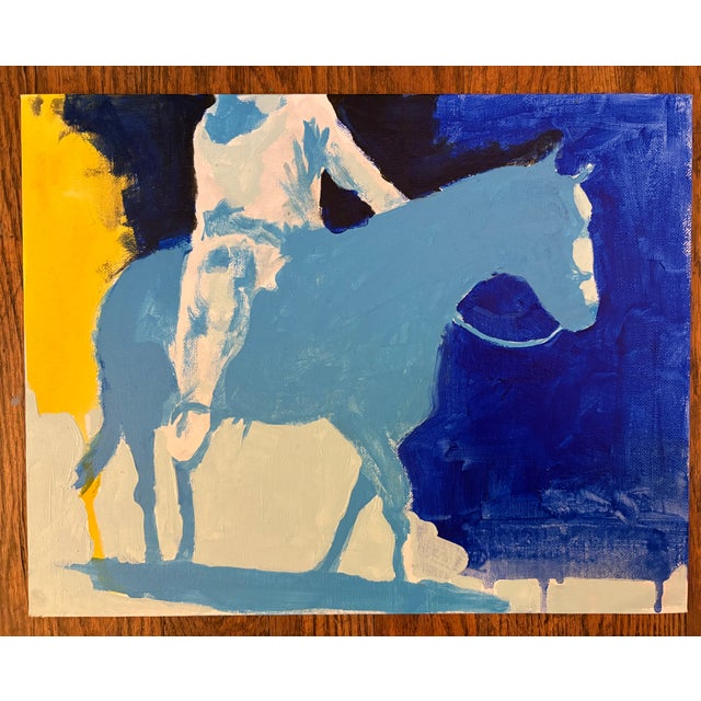 Figurative Cowboy in Blue Painting by Joseph Christy For Sale - Image 3 of 5