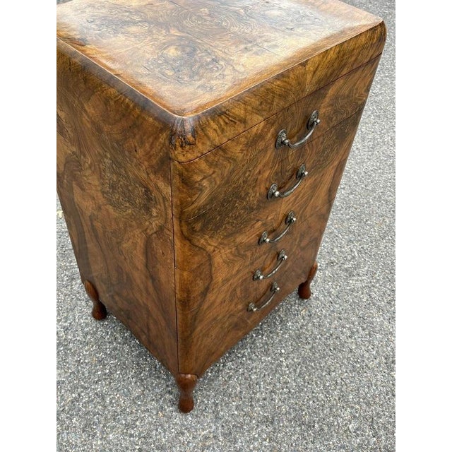 Brown Art Deco Walnut Chest of Drawers from Maurice Adams of London W1 For Sale - Image 8 of 14