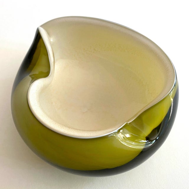 BARBINI MURANO ヴィンテージグラス Mid Century Barbini Murano Orange and White Gold Flecks