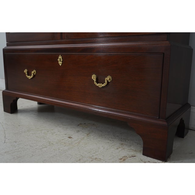 Stickley Colonial Williamsburg Mahogany Bookcase W. Wood Shelves For Sale - Image 12 of 18