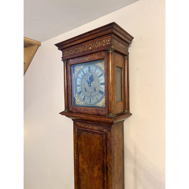 Burr Walnut Longcase Clock by Henry Massy, 1710 For Sale - Image 6 of 9