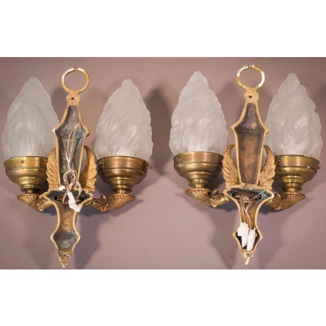 Classical Glass Wall Lamps with Angels, Set of 2 For Sale - Image 16 of 18