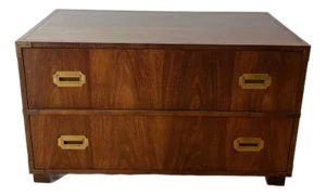 Vintage Baker Campaign-Style Two-Drawer Chest