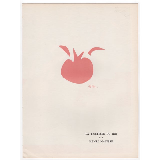 Henri Matisse (1869-1954) La Tristesse du Roi (The Sadness of the King) Original Lithograph year of ideation: 1952 year of...