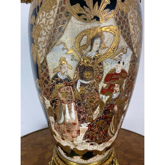 19th Century Japan Satsuma Porcelain Vase and Golden Metal, 1870s For Sale - Image 11 of 18