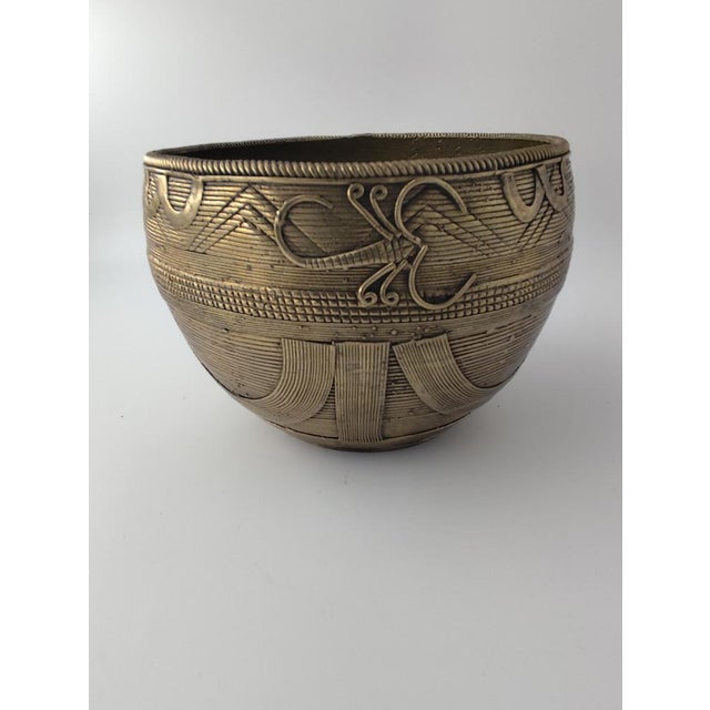 African Art Benin Bronze Bowl Ashanti Bowl with Detailed Decorations, 1890s For Sale - Image 9 of 9