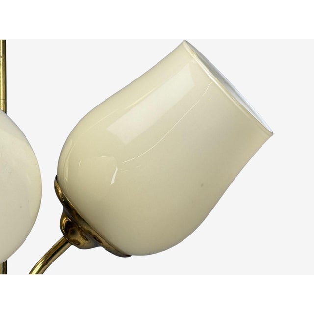 Metal Itsu, Finnish Modern, Pendant Light, Opal Glass, Finland, 1940s For Sale - Image 7 of 12