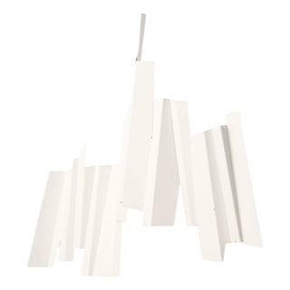 Wall Sculpture in White Lacquered Metal by Lars-Erik Falk, 1963 For Sale