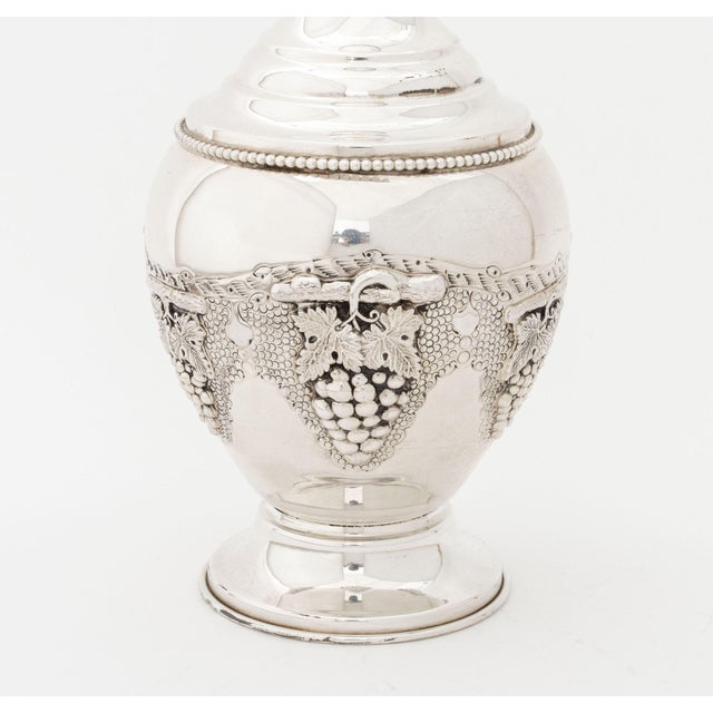 Judaica Sterling Silver Decanter and Kiddush Cup For Sale - Image 4 of 13