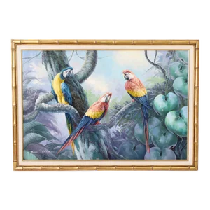 Oil Painting on Canvas of Parrots
