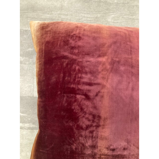 Red Zuber Gold Embroidery on Aged Red Velvet Down Toss Pillow -3 For Sale - Image 8 of 10