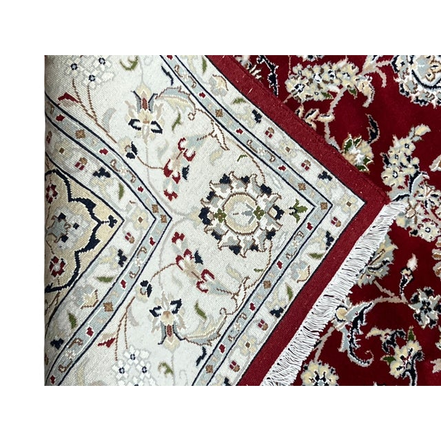 Persian Nain Wool Rug 6’1” X 9’2” For Sale In Washington DC - Image 6 of 6