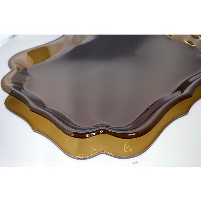 Plastic 1970s Spisani for Svenskt Tenn Barockbrickan Brown Acrylic Tray For Sale - Image 7 of 10