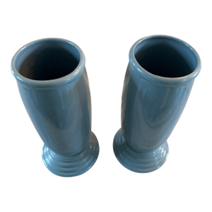Fiesta Millennium Cornflower Colored Vases by Homer Laughlin -Pair