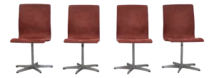 Early Oxford Swivel Chairs by Arne Jacobsen for Fritz Hansen, 1966, Set of 4