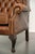 1990s Chesterfield Cowhide Wing Armchair In Light Brown For Sale - Image 5 of 13