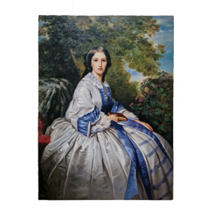 Mid-20th Century Signed G. Miller - Portrait of a Lady in a Garden, Oil on Canvas