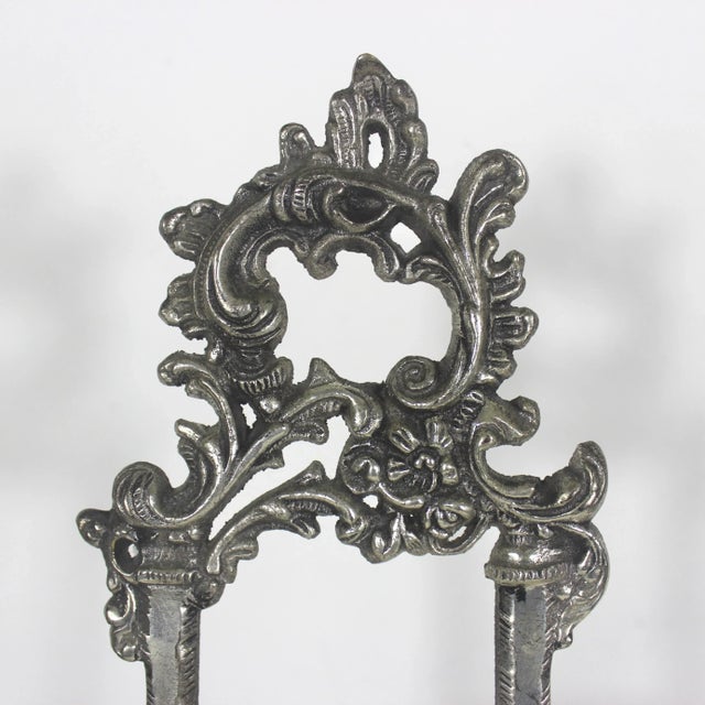 Metal Large Ornate Vintage Silver Picture Easel, Art Display Holder For Sale - Image 7 of 8