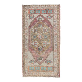 Vintage Turkish Oushak Rug With All-Over Sub-Geometric Medallion Design For Sale