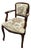 1950s French Louis XV Style Armchair Featuring a Carved Wood Frame and Needlepoint Tapestry Upholstery Depicting a Romantic Pastoral Scene For Sale