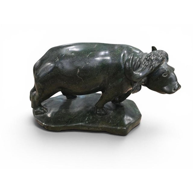 Exceptional hand-carved serpentine sculpture by the celebrated Zimbabwean sculptor Fabian Musiwa, created during the...