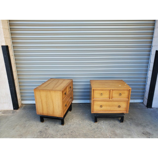 Tan Pair of Vintage Night Stands by American of Martinsville For Sale - Image 8 of 13
