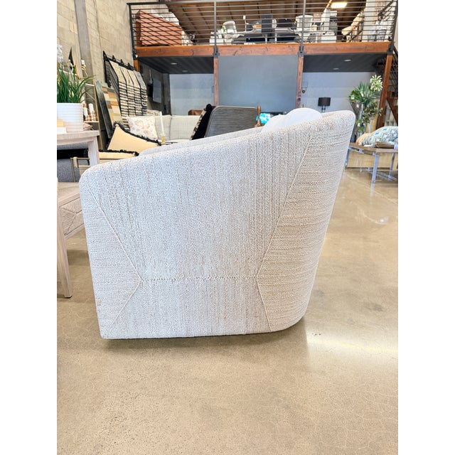 Nautical Palecek Carmine Swivel Lounge Chair For Sale - Image 3 of 5