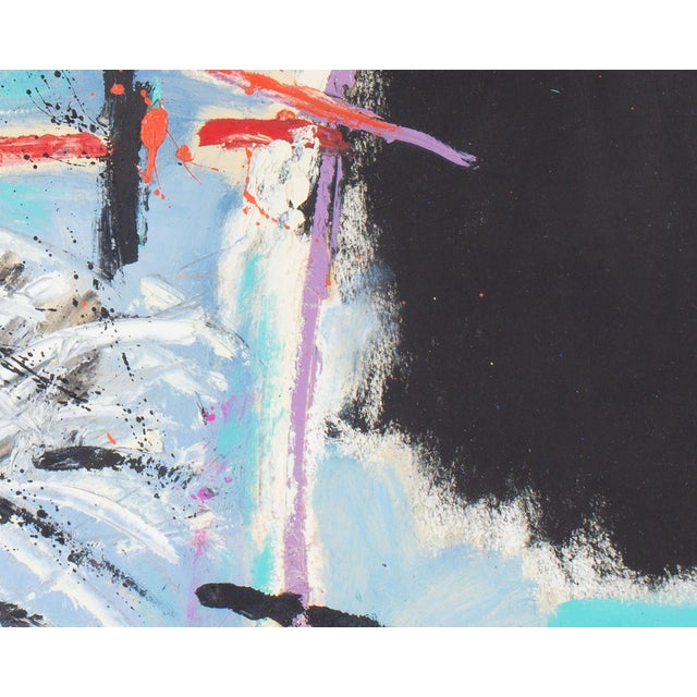 1990s 1998 Abstract Oil on Paper Painting by Jerry Adams For Sale - Image 5 of 9