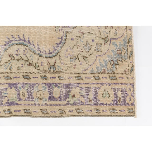 1960s 1960s Lavender Medallion Distressed Carpet For Sale - Image 5 of 10