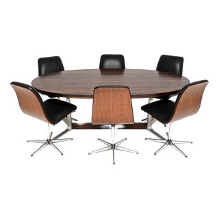 Vintage Dining Table and Chairs by Robert Heritage for Archie Shine, 1960, Set of 7 For Sale