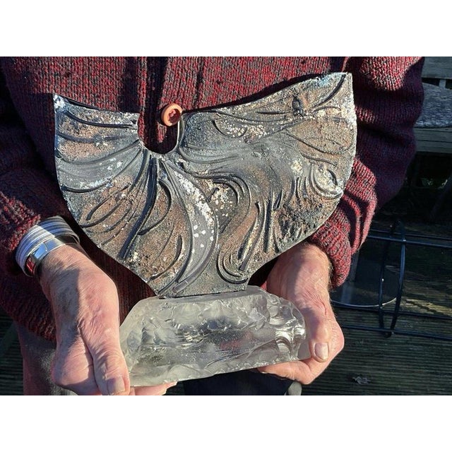 Sand-Cast Glass and Gold Leaf Sculpture by Allister Malcolm, 2013 For Sale - Image 6 of 16