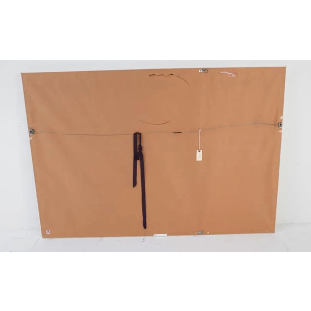 Manner of Franz Kline, Monumental Mid-Century Modern Black and White Framed Painting Canvas Art For Sale In New York - Image 6 of 7