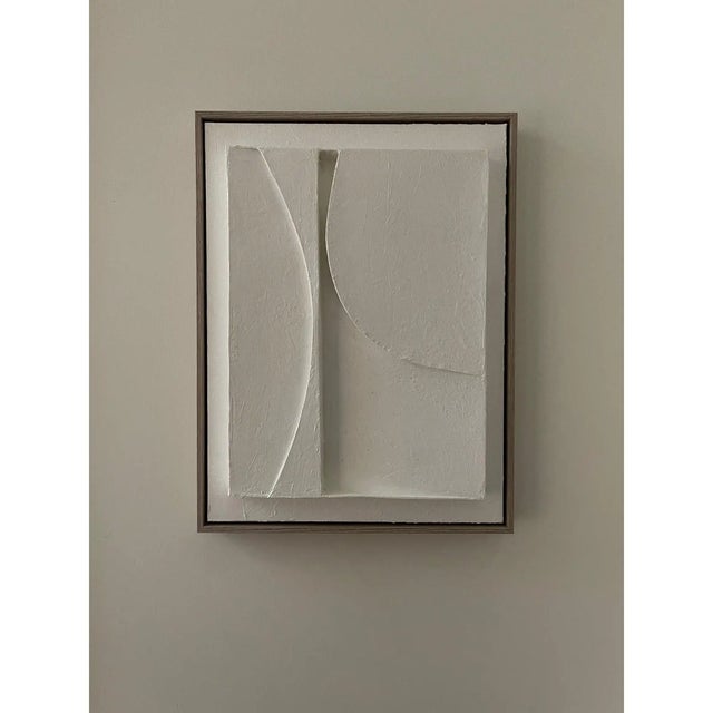 Contemporary Contemporary Minimalist Abstract Plaster Relief Painting, Framed For Sale - Image 3 of 5