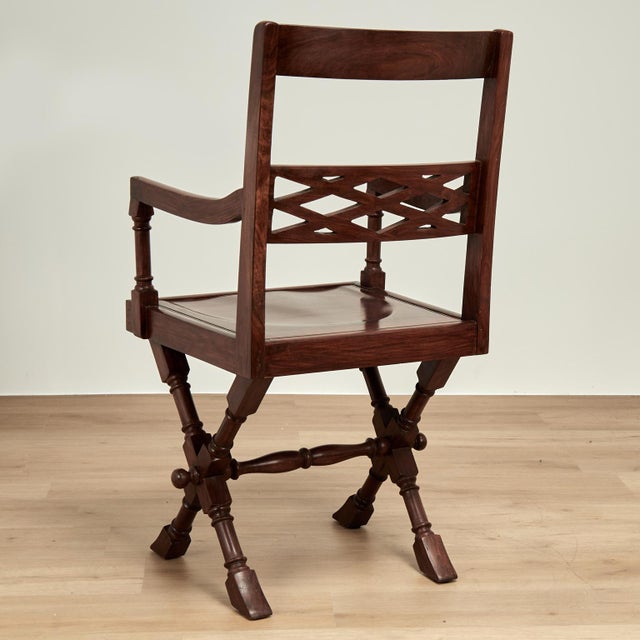 Vintage Anglo Indian Campaign Style Desk and Chair For Sale - Image 18 of 18