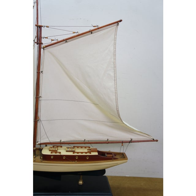 Vintage Nautical Maritime 1920s-1940s Yacht Boat Sailboat Model 36" For Sale - Image 17 of 18