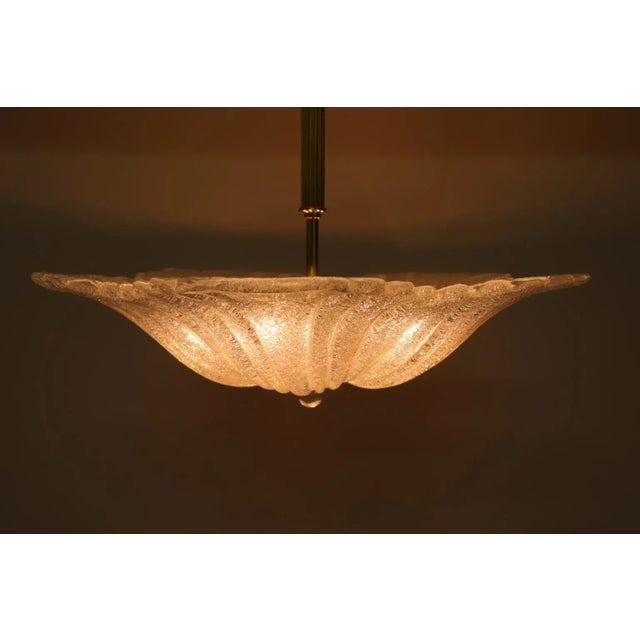 Transparent Rosanna Toso "Graniglia" Murano Glass Pendant Lamp, Mid-Century Modern For Sale - Image 8 of 12