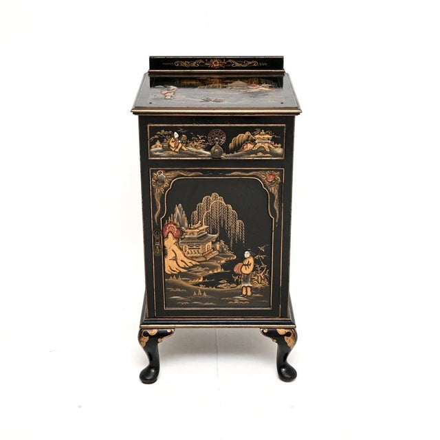 Antique Chinoiserie Lacquered Bedside Cabinet, 1900s For Sale - Image 12 of 12