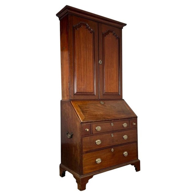 George III Mahogany Bureau Bookcase, 1790 For Sale - Image 6 of 14