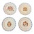 Set of Four Antique Italian Hand-Painted Armorial Faience Plates For Sale