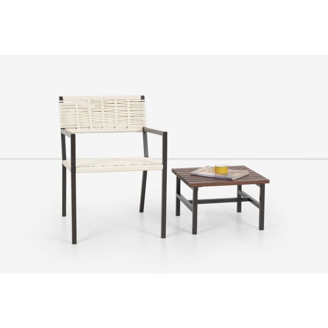 Van Keppel Green "VKG" Outdoor/Indoor Low End Table 1955c. Custom made by California Living 2000c. Square metal legs with...