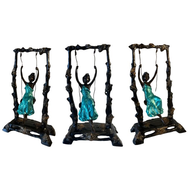 "Girl on a Swing" Sculpture by Auguste Moreau For Sale - Image 17 of 18