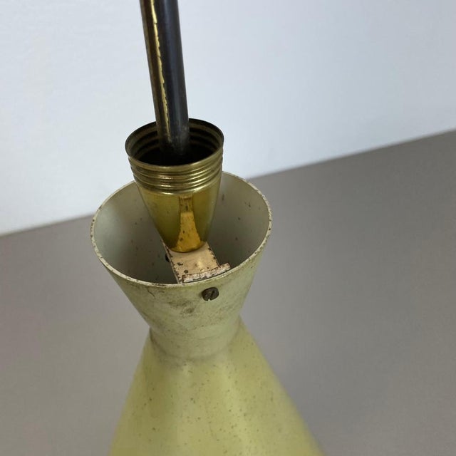 Mid-Century Diabolo Brass and Metal Tube Hanging Light in the style of Stilnovo, Italy, 1950s For Sale - Image 9 of 18