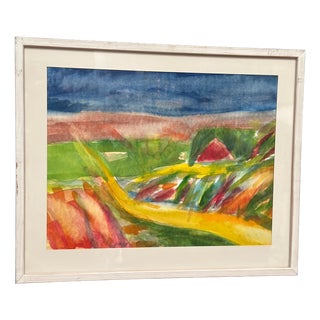 Lars Bertle, Mot Berget, 1987, Watercolor on Lithograph, Framed For Sale