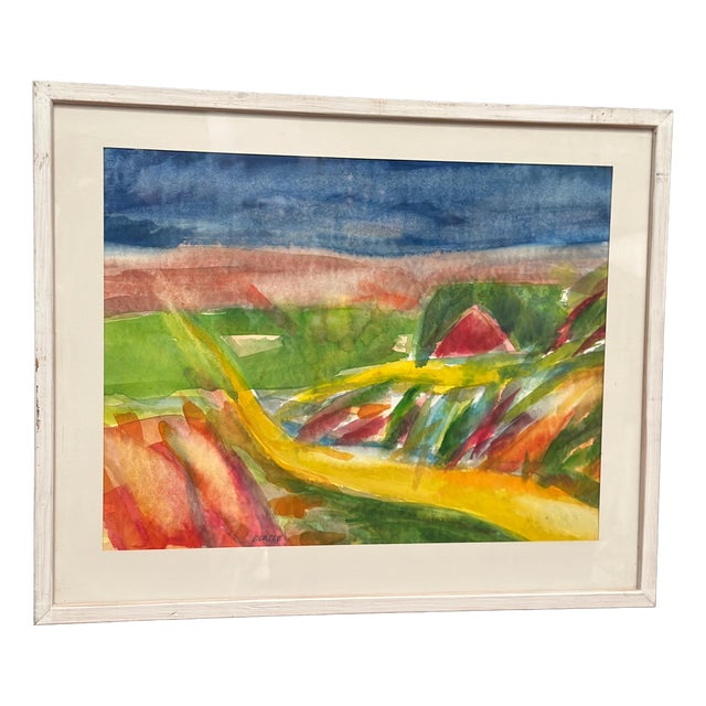 Lars Bertle, Mot Berget, 1987, Watercolor on Lithograph, Framed For Sale
