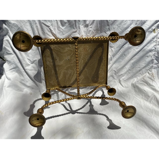 Metal Vintage Gilt Metal Rope and Tassel Bench For Sale - Image 7 of 9