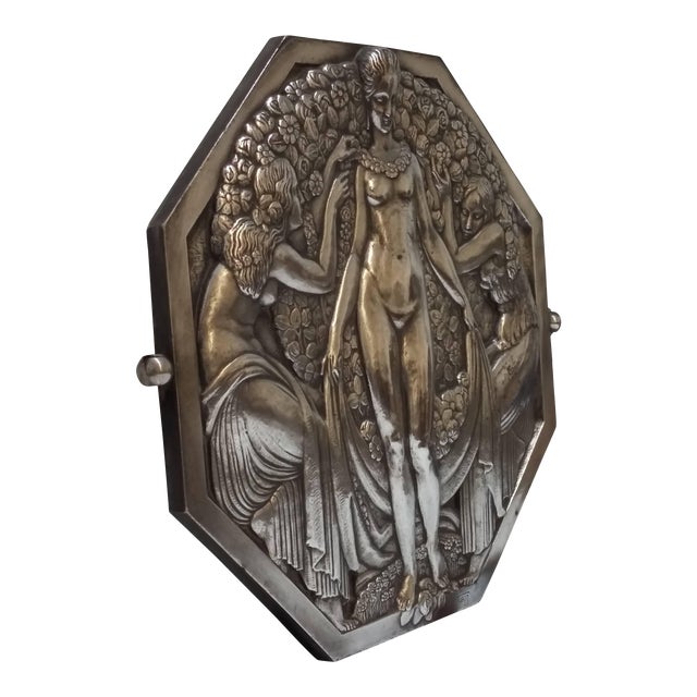 French Art Deco Medallion by Pierre Turin For Sale