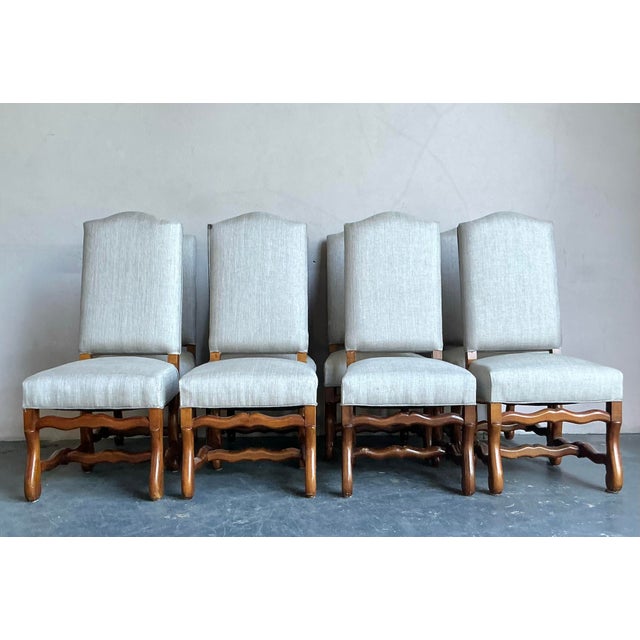 Vintage Boho Ous De Mouton Dining Chairs - Set of 8 For Sale - Image 4 of 9