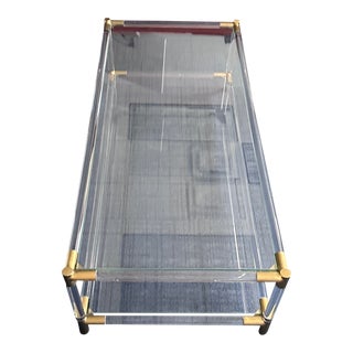 Glass and Acrylic Coffee Table For Sale